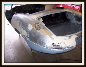 E Type Jaguar Tub in Paint preperation