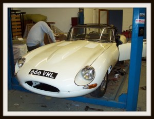 E Type Jaguar front nearly finished